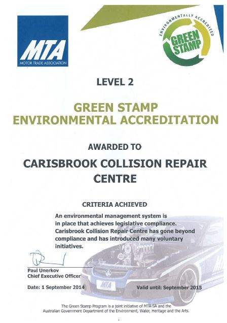 Carisbrook-Collision-Repair-Centre-Crash-Repairs-Adelaide-Green-Stamp-Accreditation